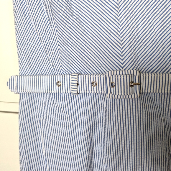 Sz 2 J Crew White & Blue Stripes Nautical Dress - Picture 2 of 9